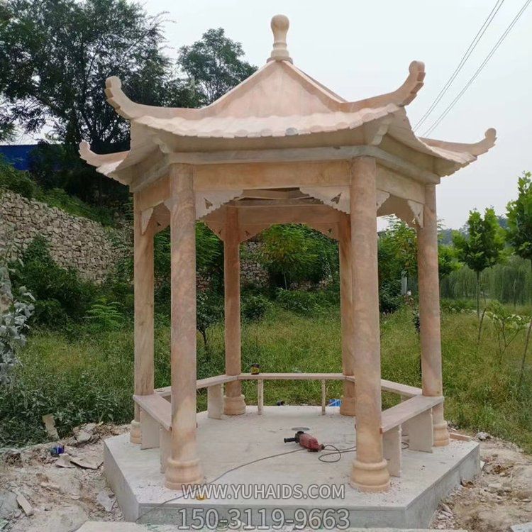 園林景區黃蠟石石雕中式?jīng)鐾[件雕塑