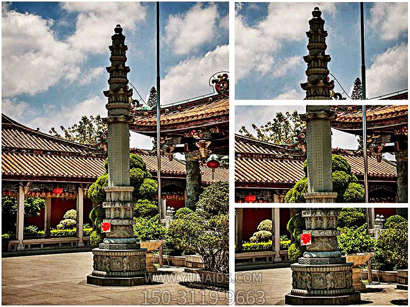 寺廟景觀(guān)漢白玉石經(jīng)幢雕塑