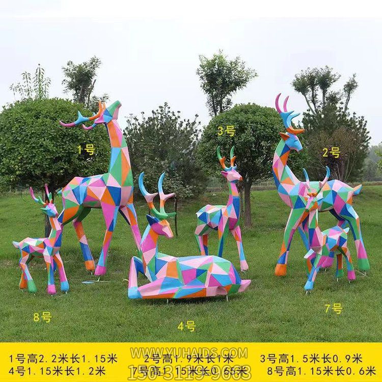 抽象幾何體鹿 玻璃鋼幾何面動(dòng)物 現代簡(jiǎn)約風(fēng)格雕塑
