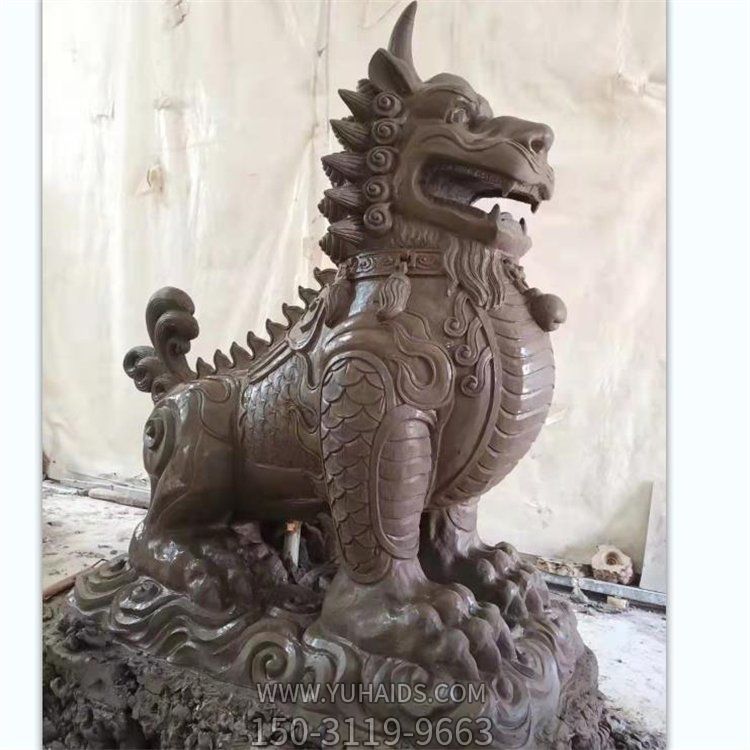 庭院門(mén)口大型動(dòng)物景觀(guān)貔貅雕塑