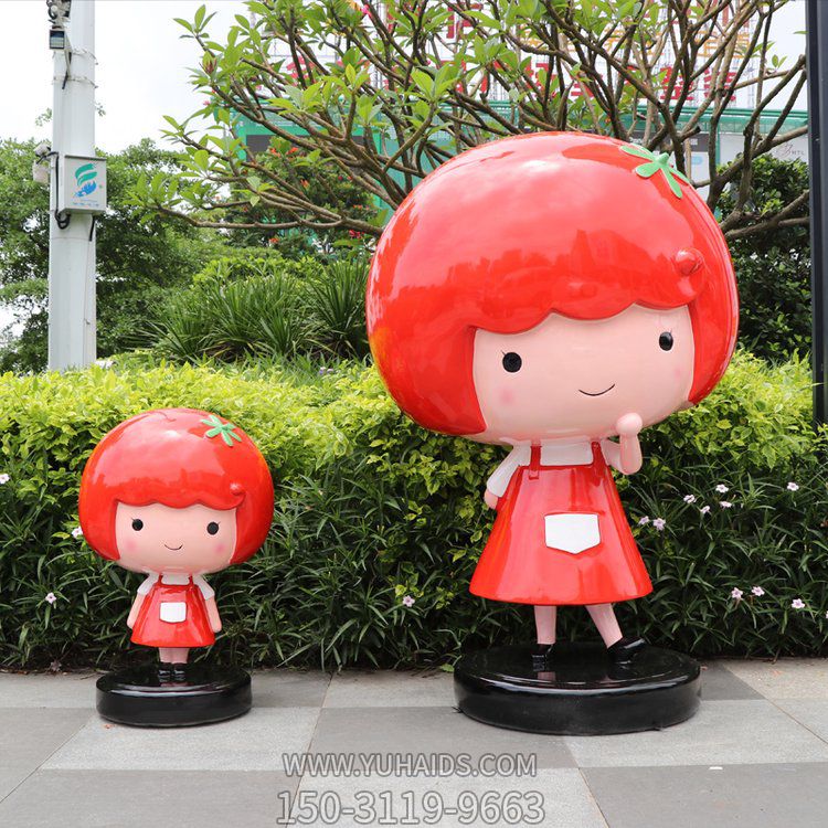 玻璃鋼卡通人偶，可愛(ài)的小女生形象雕塑