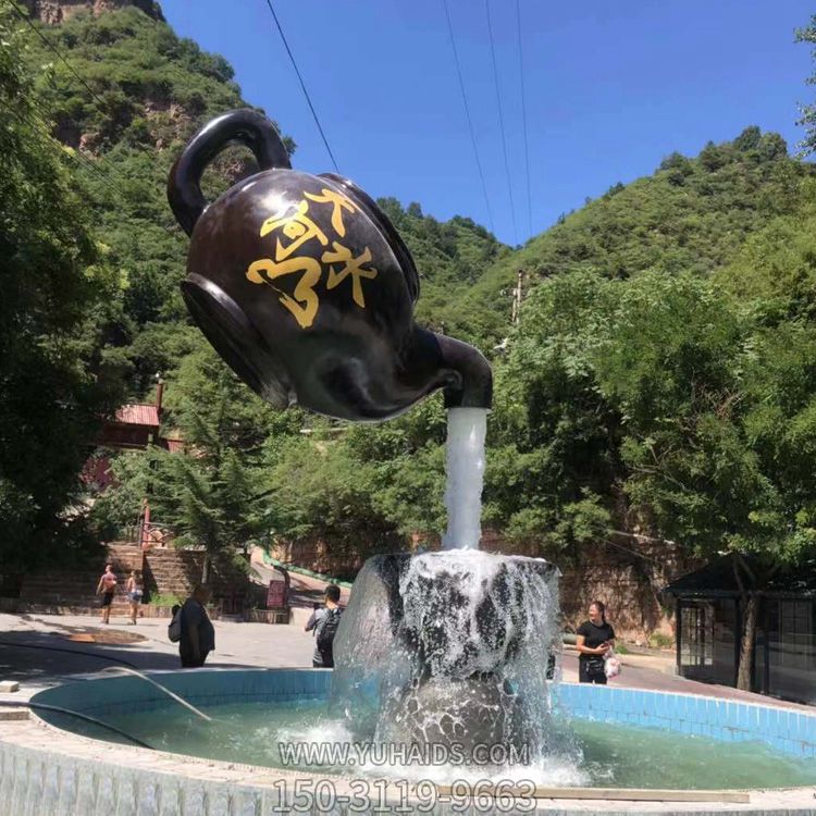天壺雕塑  玻璃鋼仿銅園林景觀(guān)擺件戶(hù)外大型噴泉水景天壺