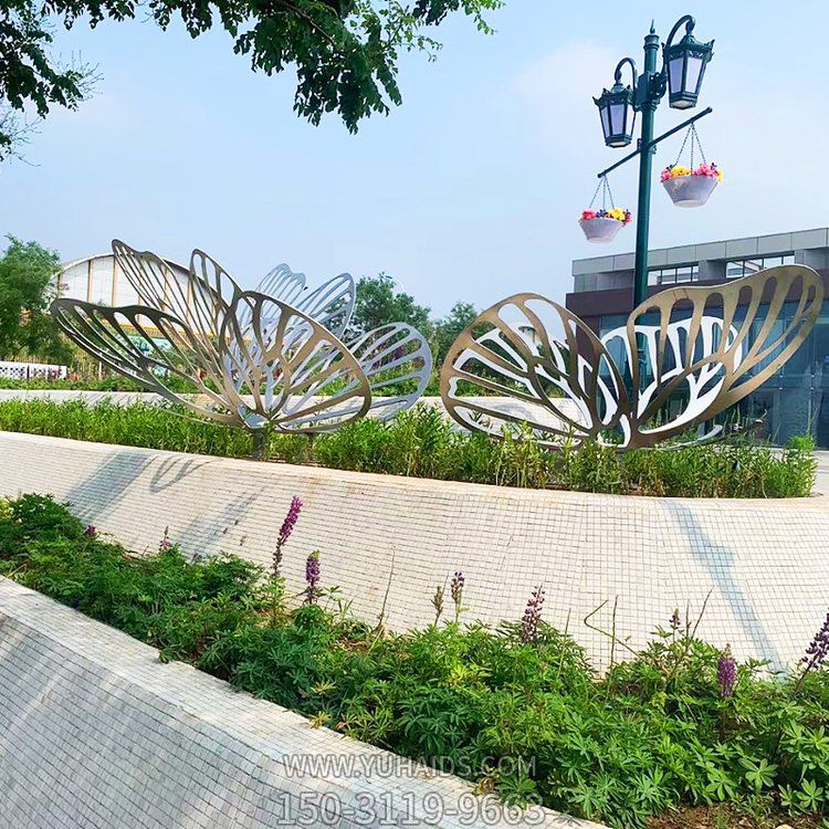 不銹鋼大型蝴蝶景觀(guān)擺件雕塑