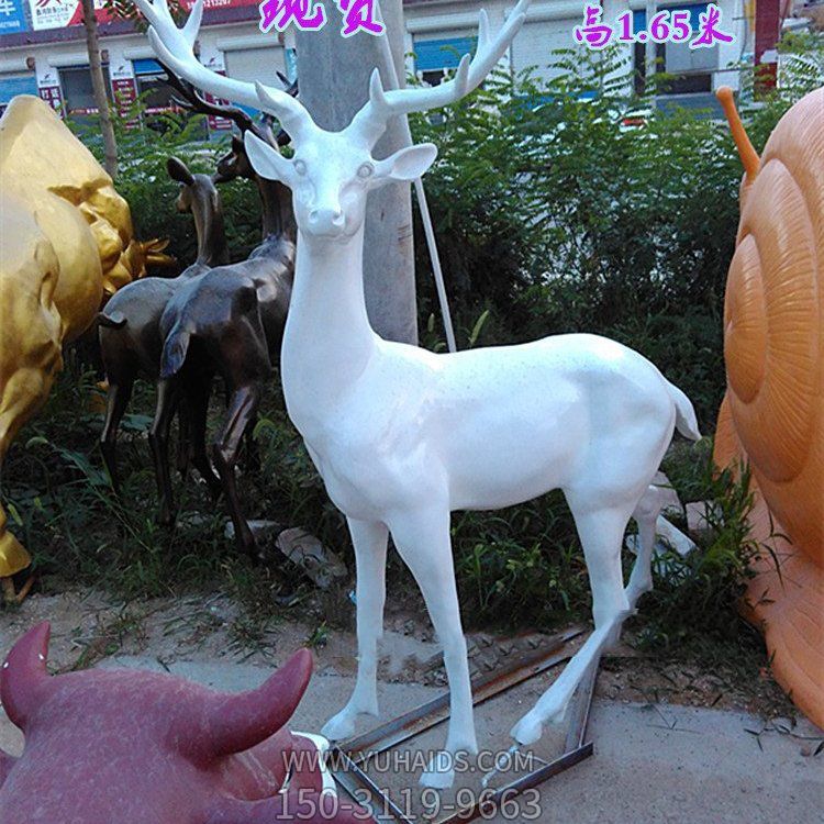 花園裝飾擺件不銹鋼 梅花鹿長(cháng)頸鹿仿真小鹿玻璃鋼動(dòng)物鹿雕塑