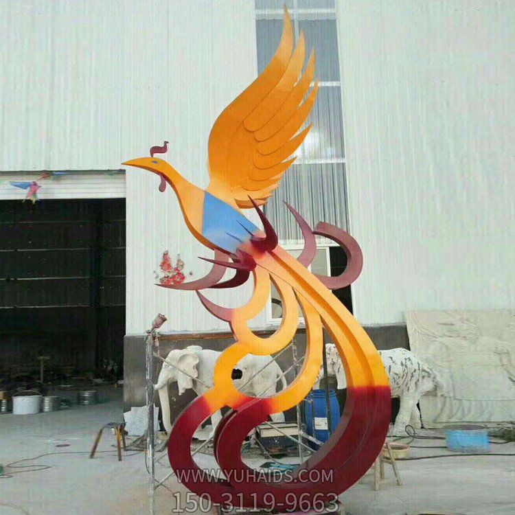 抽象鳳凰擺件不銹鋼大型戶(hù)外廣場(chǎng)景觀(guān)雕塑