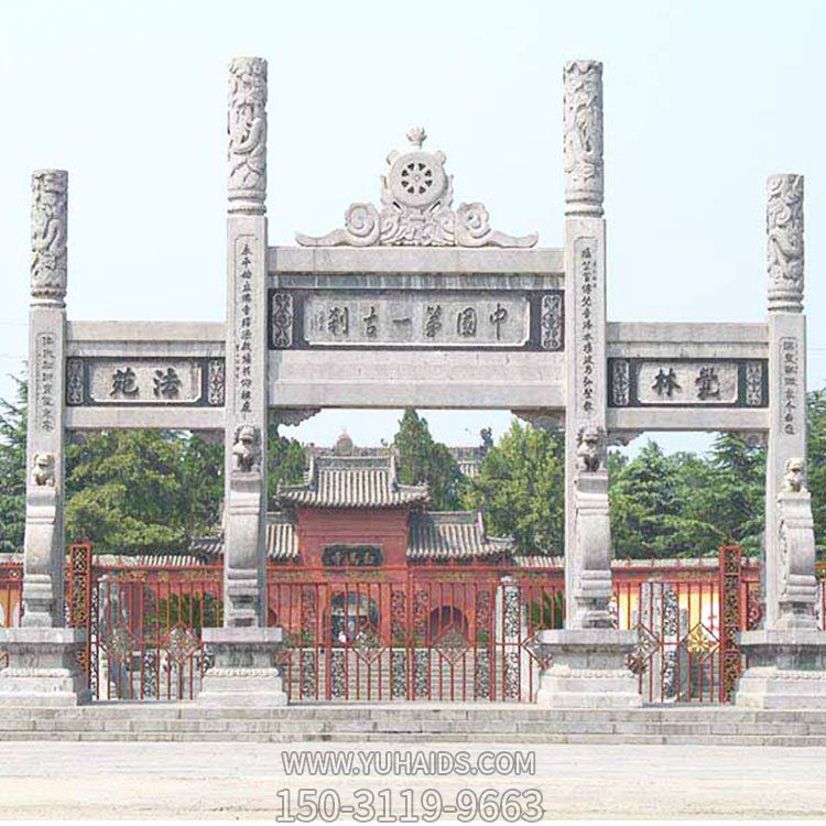 宗教廟宇鄉村大型戶(hù)外石雕牌坊雕塑