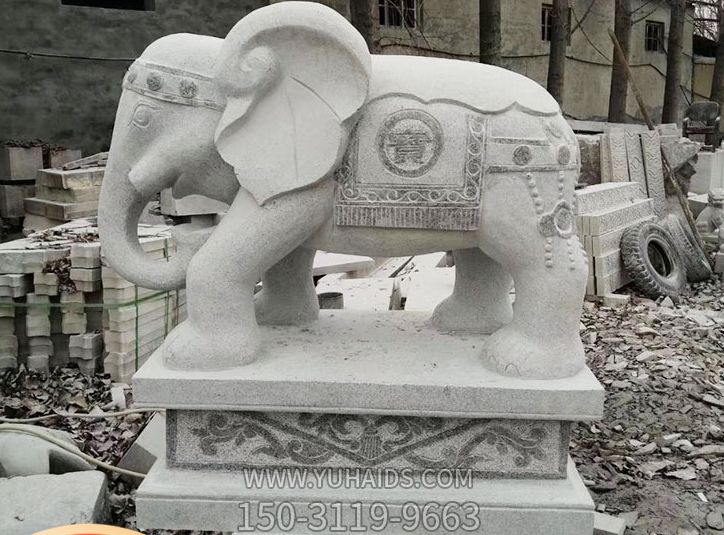 公園戶(hù)外大理石石雕大象雕塑