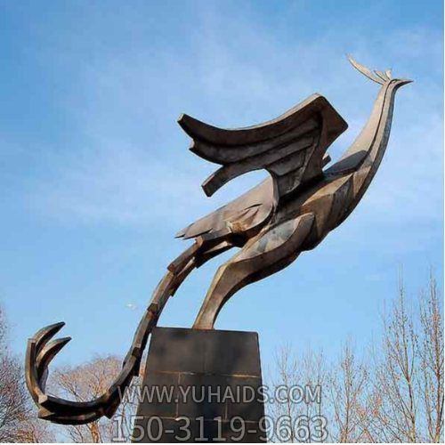 戶(hù)外城市標志不銹鋼創(chuàng  )意大型鳳凰雕塑