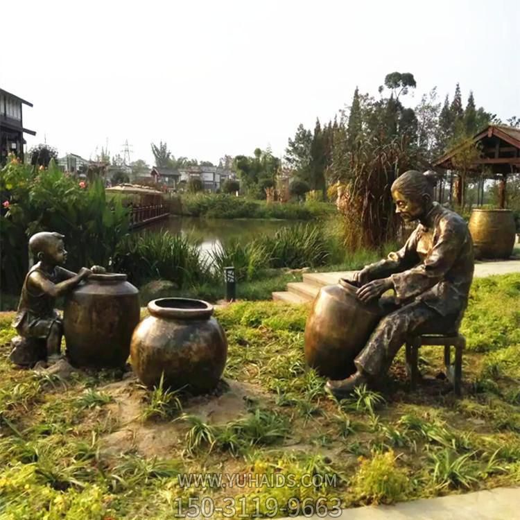 廣場(chǎng)玻璃鋼仿銅園林景觀(guān)人物擺件民俗小品雕塑