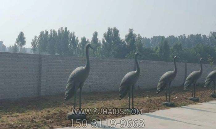 仙鶴雕塑-不銹鋼仿銅戶(hù)外街道景觀(guān)裝飾品仙鶴雕塑