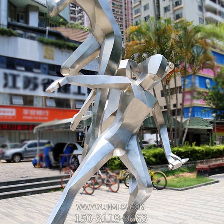 戶(hù)外創(chuàng  )意幾何人物雕塑 不銹鋼校園擺件 體育運動(dòng)景觀(guān)小品