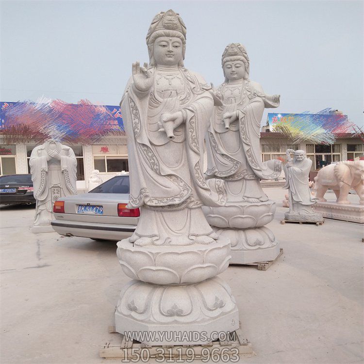 寺院擺放大型砂巖雕刻滴水觀(guān)音雕像雕塑