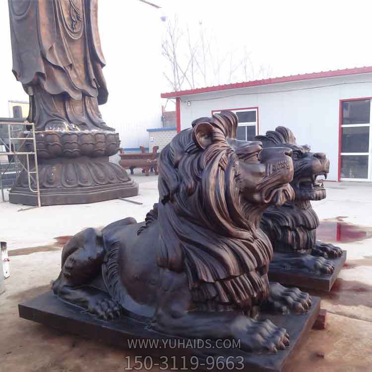 玻璃鋼大型仿真動(dòng)物戶(hù)外廣場(chǎng)獅子雕塑