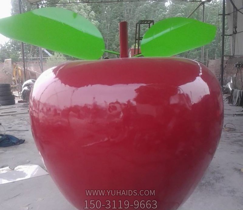 游樂(lè )場(chǎng)擺放仿真玻璃鋼蘋(píng)果城市景觀(guān)雕塑