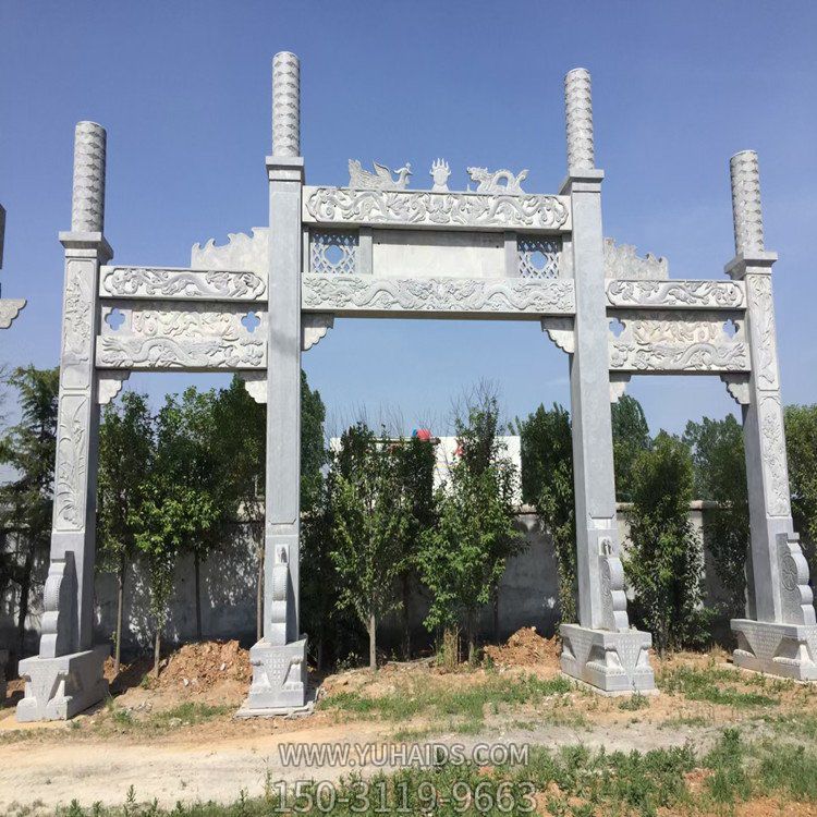 戶(hù)外景區石材石雕大型牌坊雕塑景觀(guān)