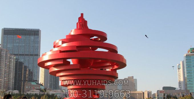 公園商廈創(chuàng )意玻璃鋼競技運動(dòng)火炬雕塑