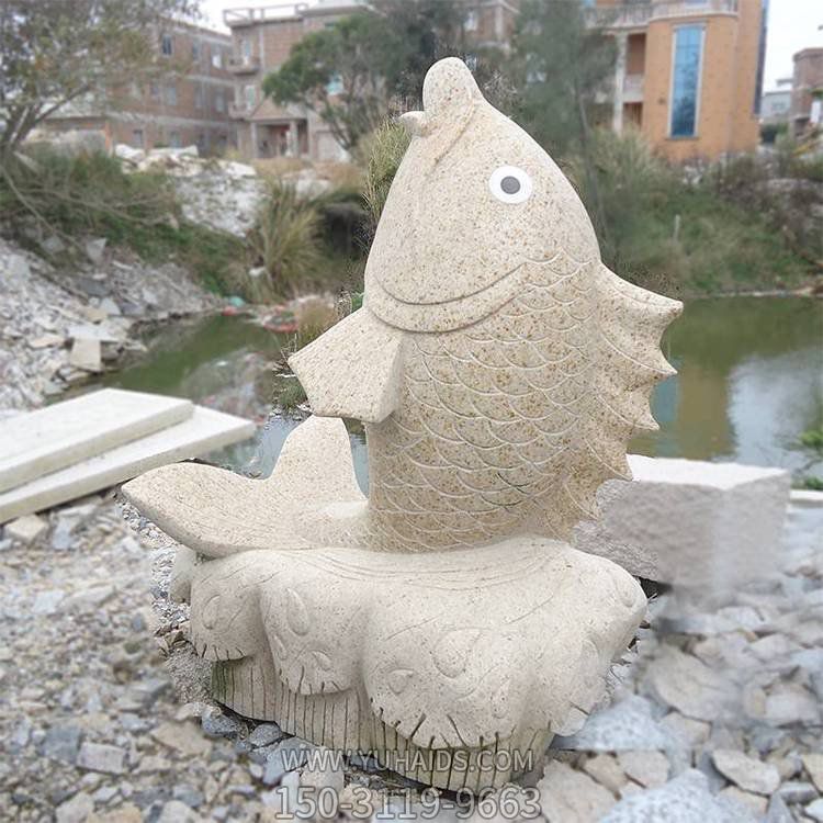 流水景觀(guān)石雕鯉魚(yú)擺件小區戶(hù)外水景噴水魚(yú)雕塑