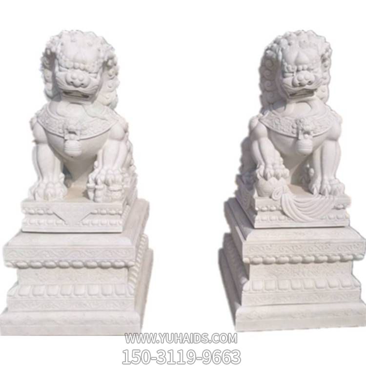 公司門(mén)口石獅擺件 賓館會(huì )所門(mén)口動(dòng)物擺件  雕塑純手工雕刻