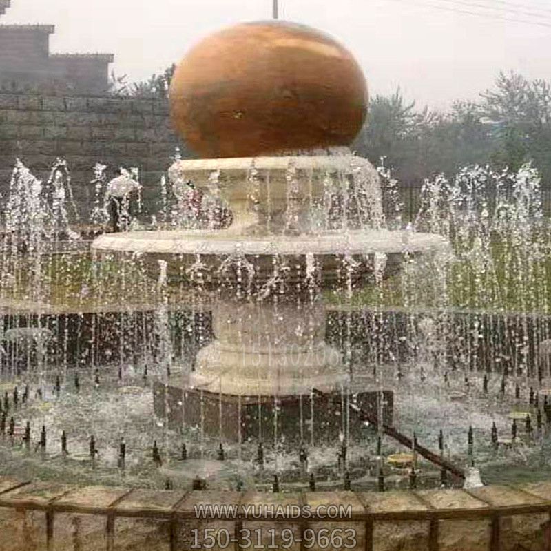 園林大理石風(fēng)水球噴泉景觀(guān)雕塑