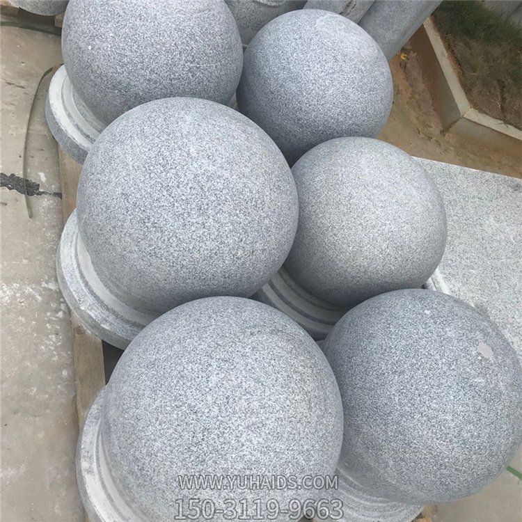 大理石浮雕擋車(chē)石球小區學(xué)校門(mén)口擺件是圓墩雕塑