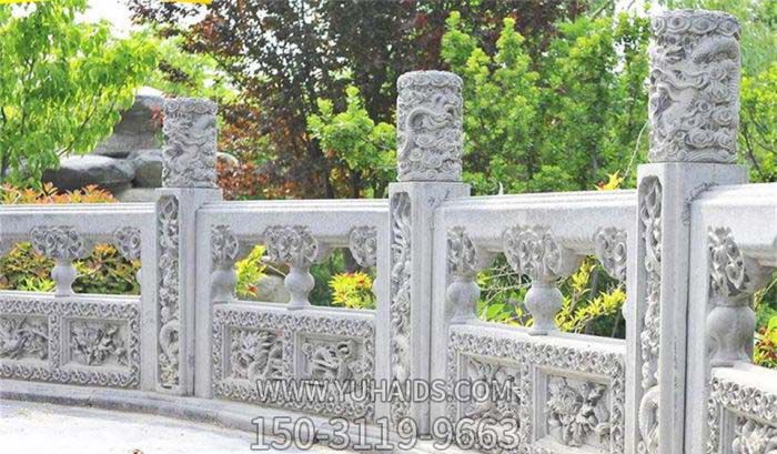 園林景觀(guān)浮雕龍柱大理石欄桿雕塑