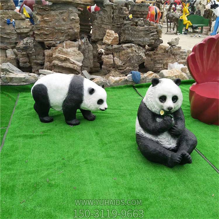 仿真動(dòng)物玻璃鋼熊貓雕塑 動(dòng)物園景區擺件