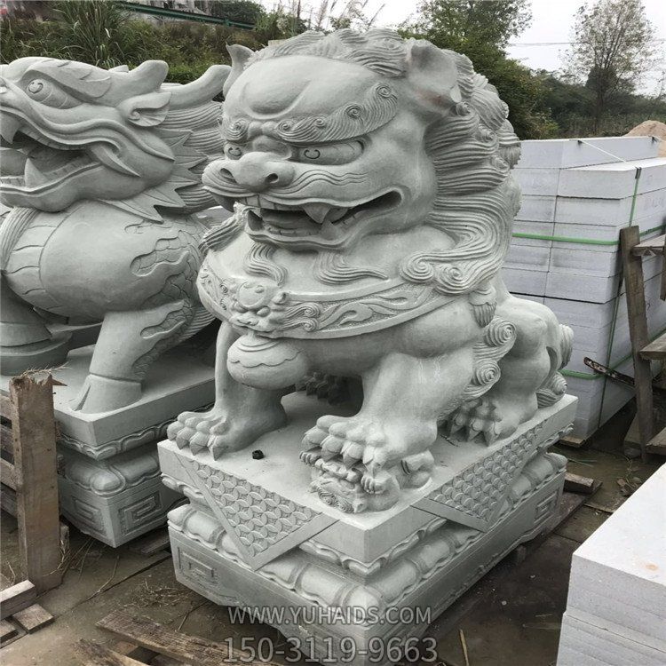 青石雕刻鎮宅招財獅子門(mén)墩企業(yè)公司石雕 雕塑