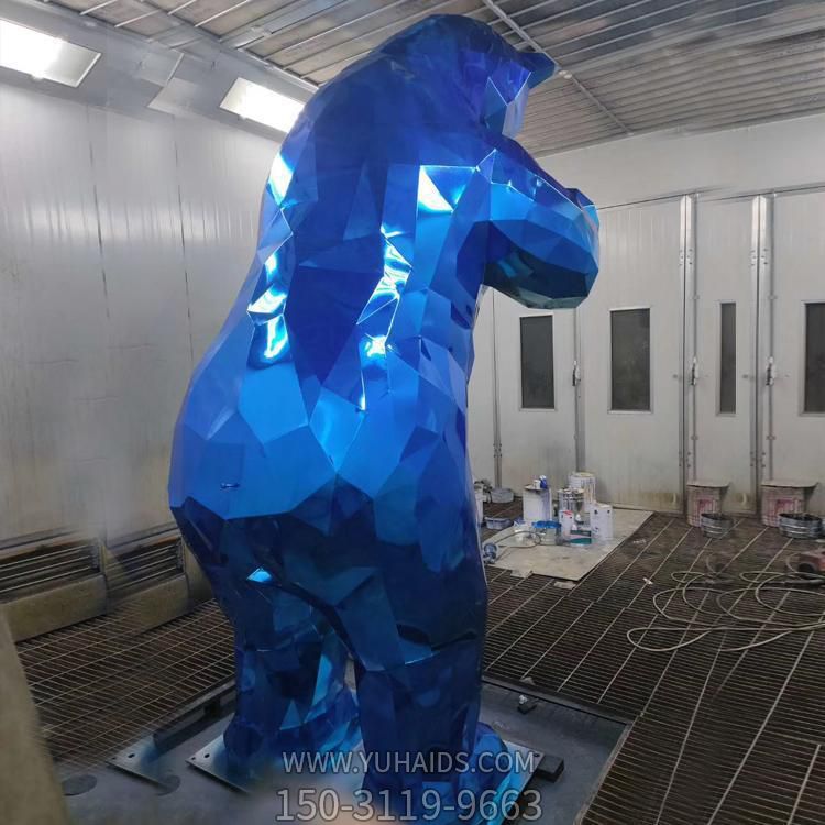 大型抽象動(dòng)物景觀(guān)擺件  不銹鋼幾何彩繪情景小品雕塑
