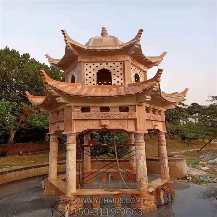 戶(hù)外園林庭院大理石晚霞紅二層中式?jīng)鐾さ袼?>
                                <h2>戶(hù)外園林庭院大理石晚霞紅二層中式?jīng)鐾さ袼?參數說(shuō)明</h2>
                                                                        <table>
                                      <tr>
                                        <th>產(chǎn)品標題</th>
                                        <td>戶(hù)外園林庭院大理石晚霞紅二層中式?jīng)鐾さ袼?/td>
                                      </tr>
                                      <tr>
                                        <th>發(fā)布時(shí)間</th>
                                        <td>2023-06-08 07:22</td>
                                      </tr>
                                      <tr>
                                        <th>價(jià)格</th>
                                        <td><span>電話(huà)咨詢(xún)</td>
                                      </tr>
                                                                              <tr>
                                          <th>雕刻內容</th>
                                          <td>園林、涼亭、園林</td>
                                        </tr>
                                                                              <tr>
                                          <th>制作材質(zhì)</th>
                                          <td>晚霞紅、大理石</td>
                                        </tr>
                                                                          </table>
                                <h2>戶(hù)外園林庭院大理石晚霞紅二層中式?jīng)鐾さ袼?詳細說(shuō)明</h2>
                                <p>玉海雕塑是一家綜合性的雕塑公司，擁有多款戶(hù)外園林庭院大理石晚霞紅二層中式?jīng)鐾さ袼苣Ｐ?，可加工定制多種戶(hù)外園林庭院大理石晚霞紅二層中式?jīng)鐾さ袼?，支持材質(zhì)、樣式、風(fēng)格、尺寸大小等方面的調整修改定制。我們所加工制作的戶(hù)外園林庭院大理石晚霞紅二層中式?jīng)鐾さ袼苜|(zhì)優(yōu)價(jià)廉，遍布全國多個(gè)省市地區，想要了解更多案例圖片，請電話(huà)或微信咨詢(xún)。材質(zhì)、大小、樣式等都可以按需定制，還可根據您提供給的戶(hù)外園林庭院大理石晚霞紅二層中式?jīng)鐾さ袼軜訄D進(jìn)行制作！如有相關(guān)需求，歡迎致電（微信同號）：<span>150-3119-9663</span></p>
                                                                <div   class=