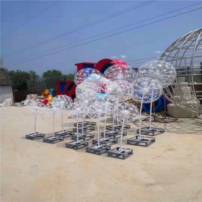 廣場(chǎng)植物景觀(guān)不銹鋼蒲公英雕塑