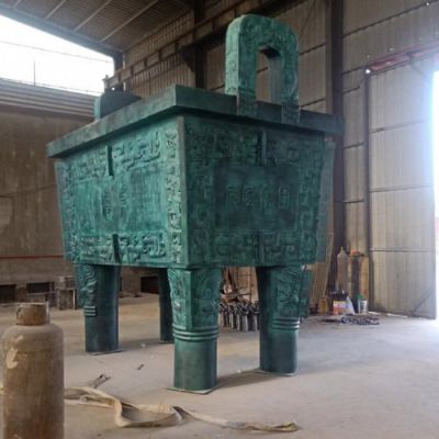 廣場(chǎng)擺放青銅器大型長(cháng)形銅鼎落地擺件