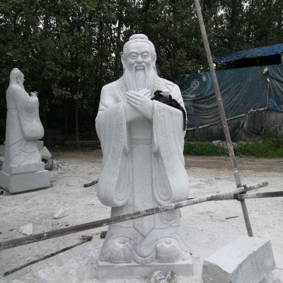 孔子石雕像，漢白玉大理石石雕孔圣人