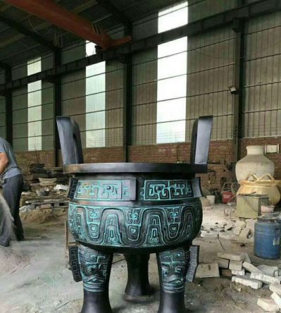 仿古做舊青銅器戶(hù)外園林景觀(guān)香爐雕塑