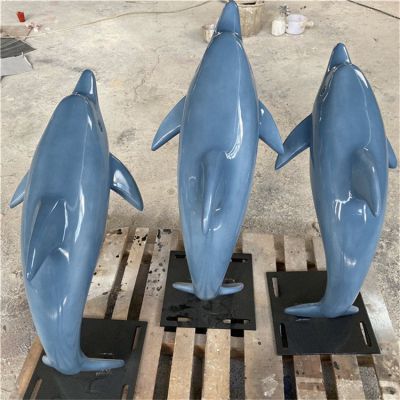 玻璃鋼卡通戶(hù)外園林景觀(guān)海豚雕塑
