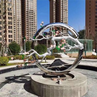 城市 廣場(chǎng)不銹鋼創(chuàng  )意擺件景觀(guān)雕塑