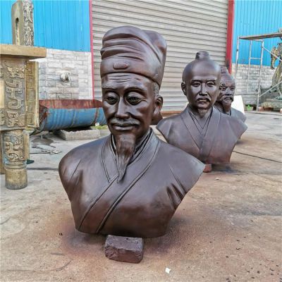 銅雕胸像古代名人景觀(guān)雕塑擺件