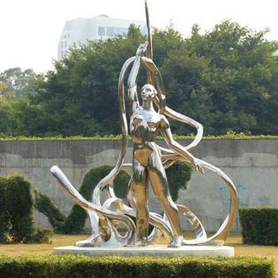 廣場(chǎng)戶(hù)外不銹鋼抽象人物雕塑