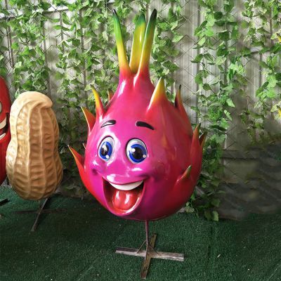 火龍果，玻璃鋼卡通植物雕塑擺件