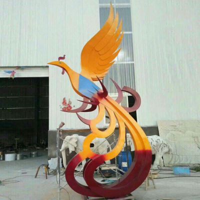 抽象鳳凰擺件不銹鋼大型戶(hù)外廣場(chǎng)景觀(guān)