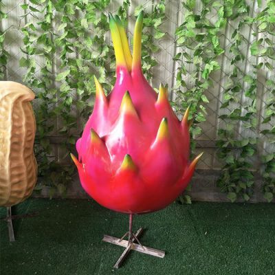 水果樂(lè )園玻璃鋼仿真水果火龍果雕塑