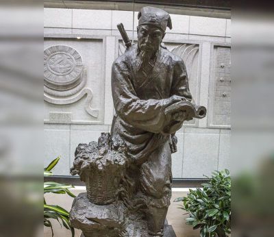 庭院園林擺放鑄銅浮雕醫學(xué)家李時(shí)珍青銅雕