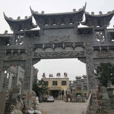 大理石石雕戶(hù)外園林大型中式牌坊