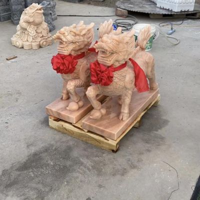 企業(yè)工廠(chǎng)晚霞紅鎮宅招財麒麟雕塑