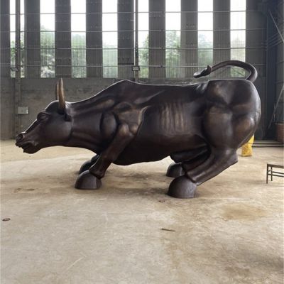 工廠(chǎng)企業(yè)玻璃鋼仿銅華爾街牛雕塑