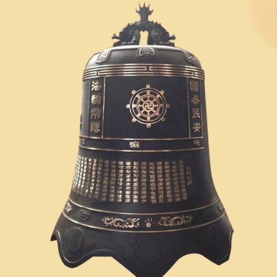 銅鎏金刻字寺院喇叭口長(cháng)鳴警鐘銅鐘