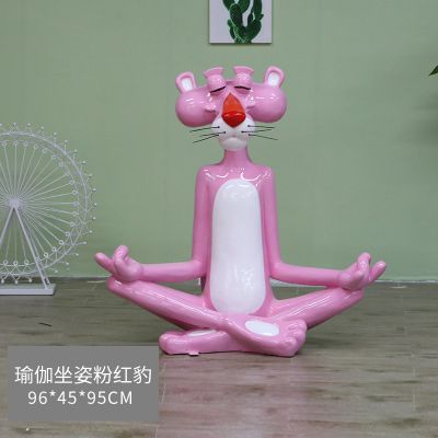 公園、商廈卡通粉紅豹玻璃鋼彩繪創(chuàng  )意雕塑