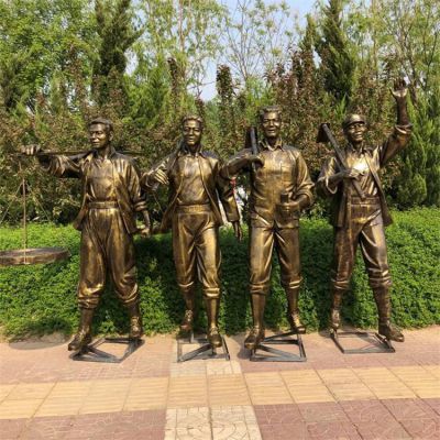 玻璃鋼仿銅人物景觀(guān)農耕園林戶(hù)外擺件