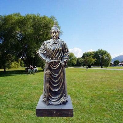 古代將軍玻璃鋼仿銅校園園林景觀(guān)