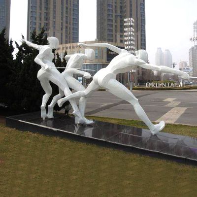 公園體育運動(dòng)之擊劍人物網(wǎng)格景觀(guān)雕塑
