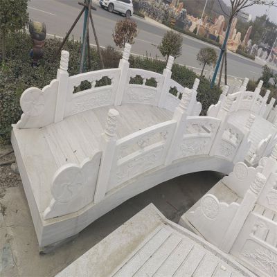 景區園林戶(hù)外造景擺放漢白玉雕刻小石拱橋雕塑